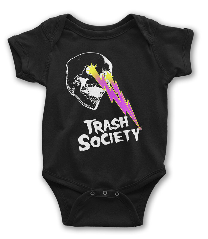 Боди детское WILD CHILD Trash Society / Череп, цв.черный р.86