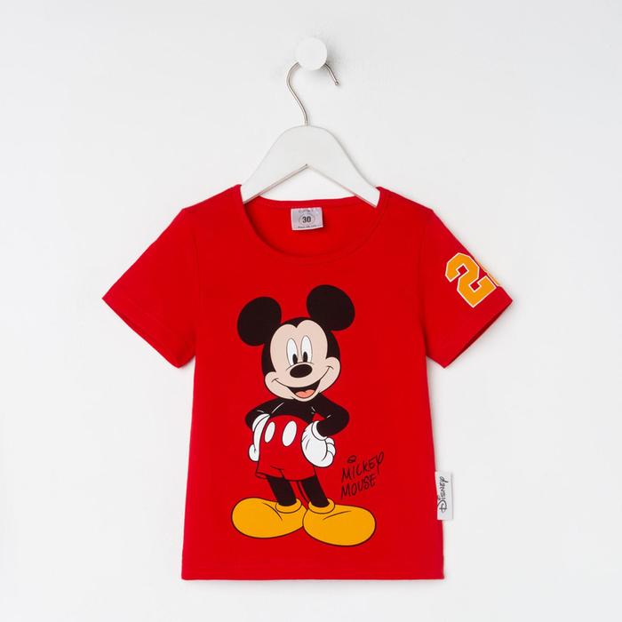 Футболка детская Mickey Микки Маус, рост 122-128, красный