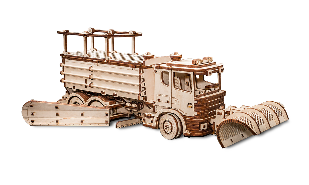 Конструктор Eco Wood Art 3D Snowtruck (снегоуборочная машина) из дерева