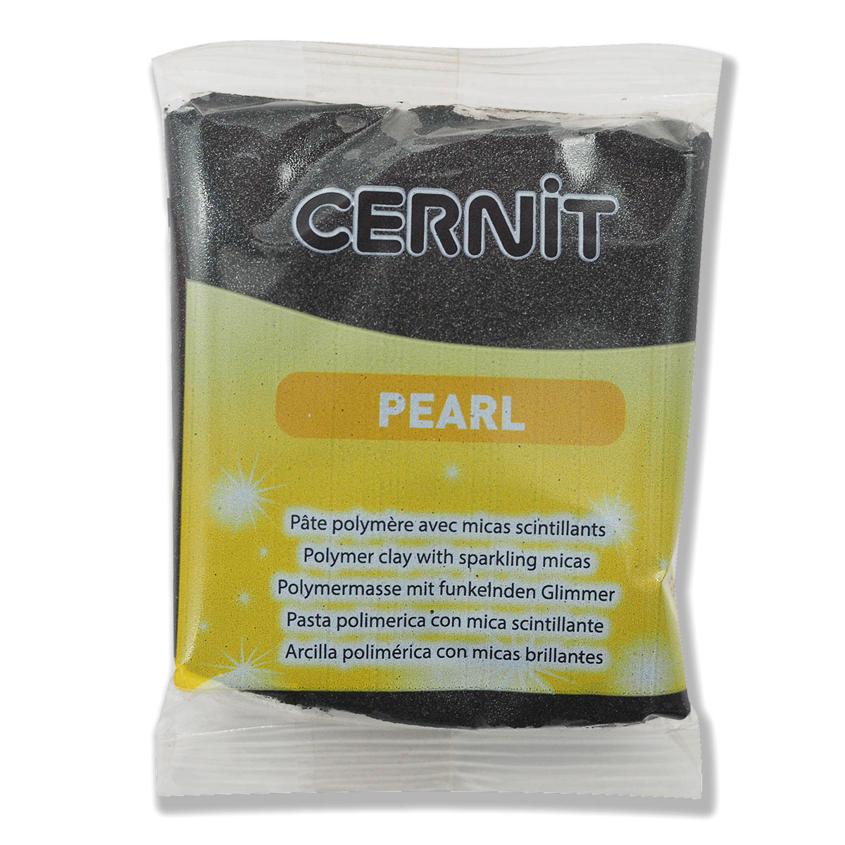 Пластика полимерная запекаемая Cernit Pearl, 56 грамм, цвет: 100 черный Cernit