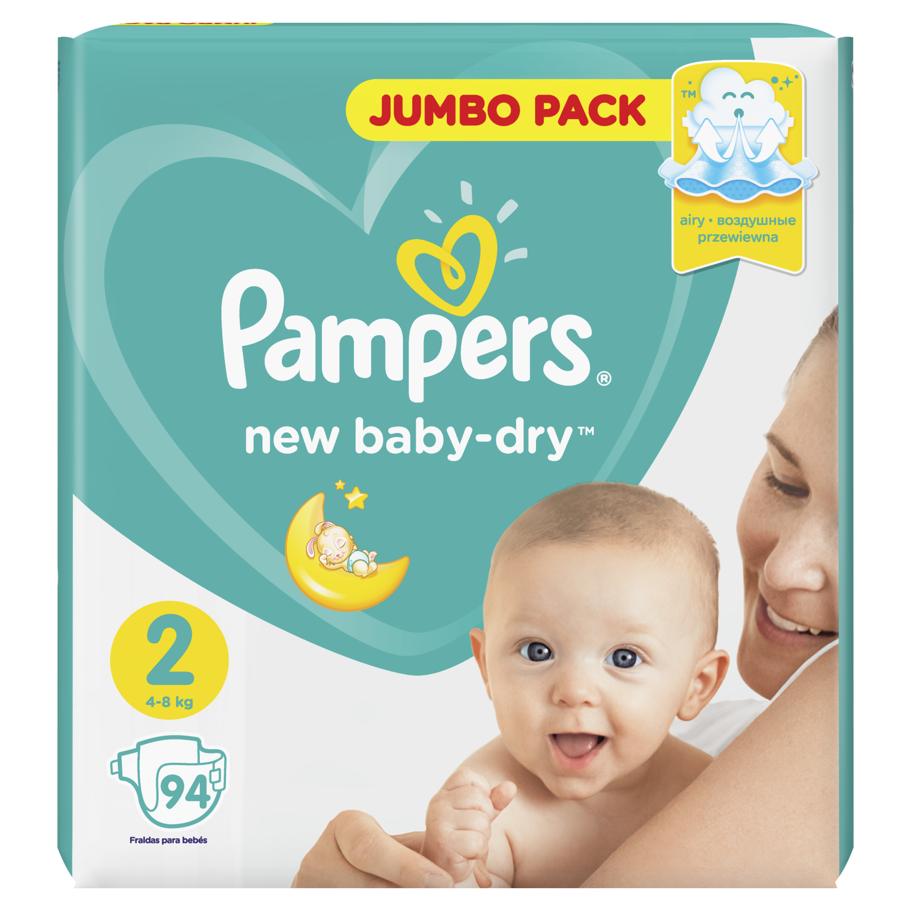 Подгузники Pampers New Baby-Dry 2 (4-8 кг) 94 шт