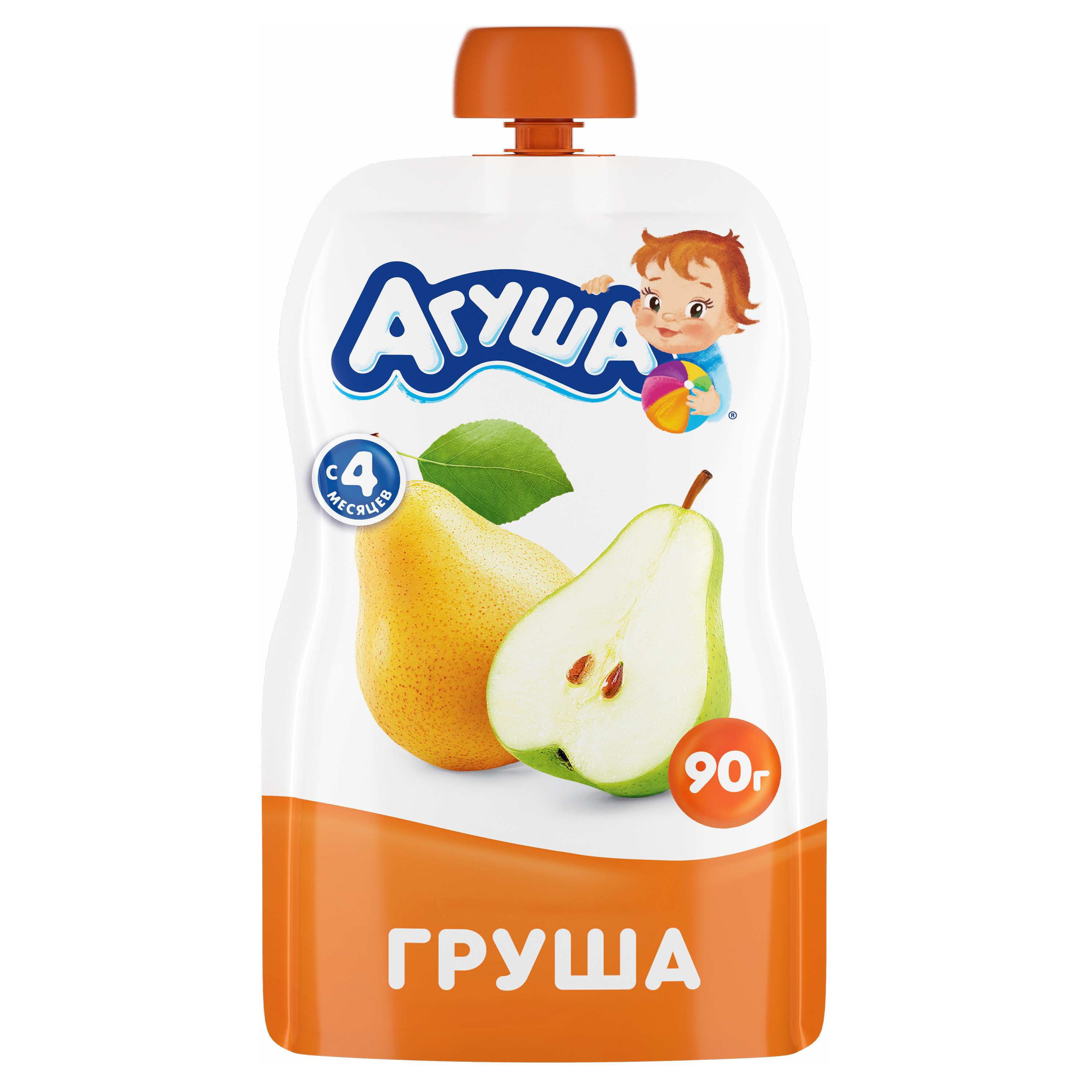 Пюре фруктовое Агуша Яблоко с 4 мес. 90 г, 1 шт.