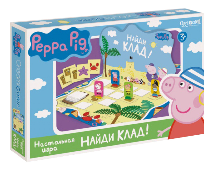 Семейная настольная игра Оригами Peppa Pig.Найди клад!